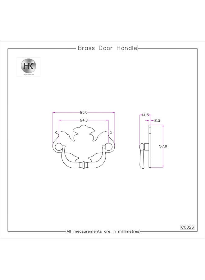HOBKNOBS Eagle (64 mm) Antique Brass Cabinet Handle Door Knocker - Brownish Gold. - Image 3